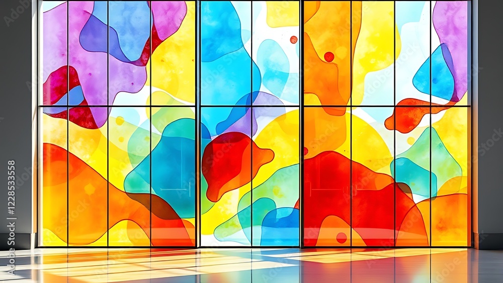 Fototapeta premium abstract colorful glass panels interior design