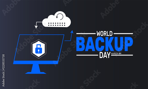 World Backup Day. March 31. This holiday-themed design is perfect for backgrounds, banners, greeting cards, posters with text inscription, and social media posts. Vector illustration.
