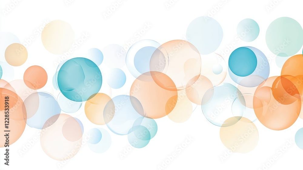 Colorful Abstract Bubbles on a Light Background with Soft Focus Colorful Abstract Bubbles on a Light Background with Soft Focus