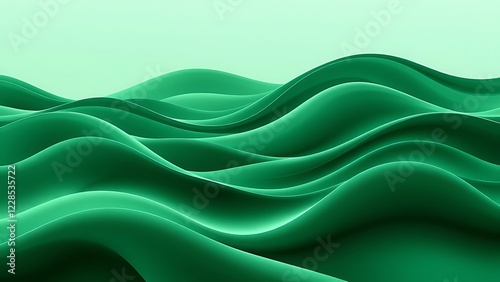 abstract green wavy landscape design art