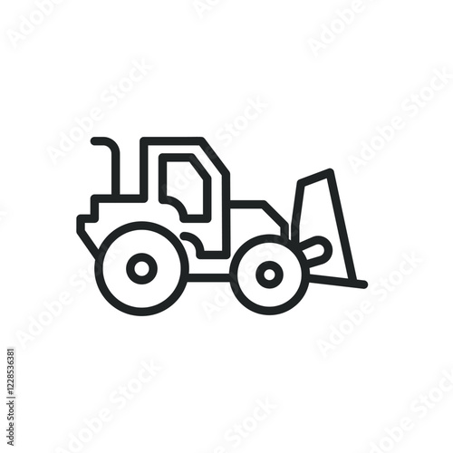 Heavy vehicle line icons. Editable stroke and Perfect pixel on transparent backgroun