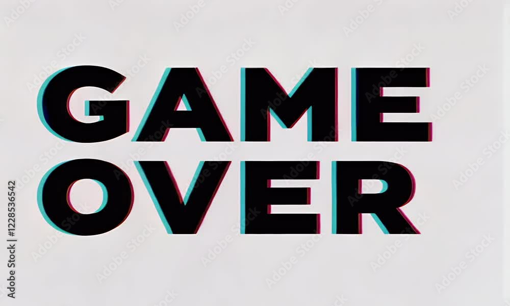 Game Over text overlay on white background, suitable for gaming content