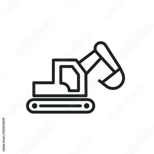 Heavy vehicle line icons. Editable stroke and Perfect pixel on transparent backgroun