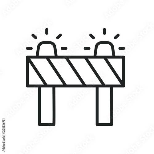 Barrier line icons. Editable stroke and Perfect pixel on transparent background