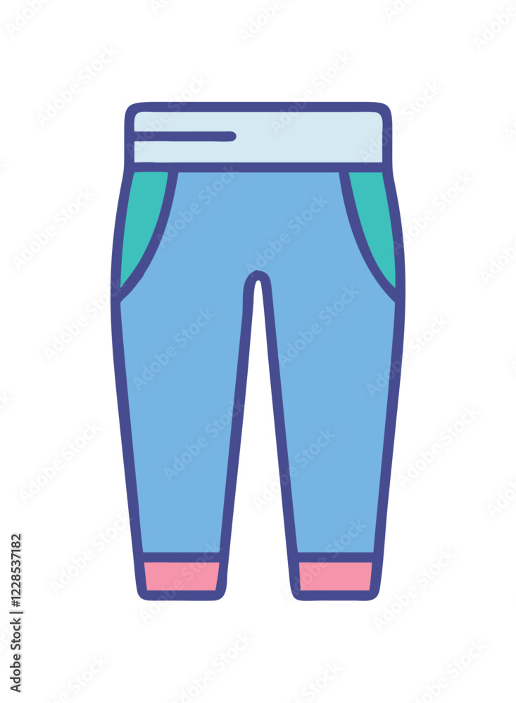 Sports leggings athletic wear fitness clothing icon Sports leggings athletic wear fitness clothing icon