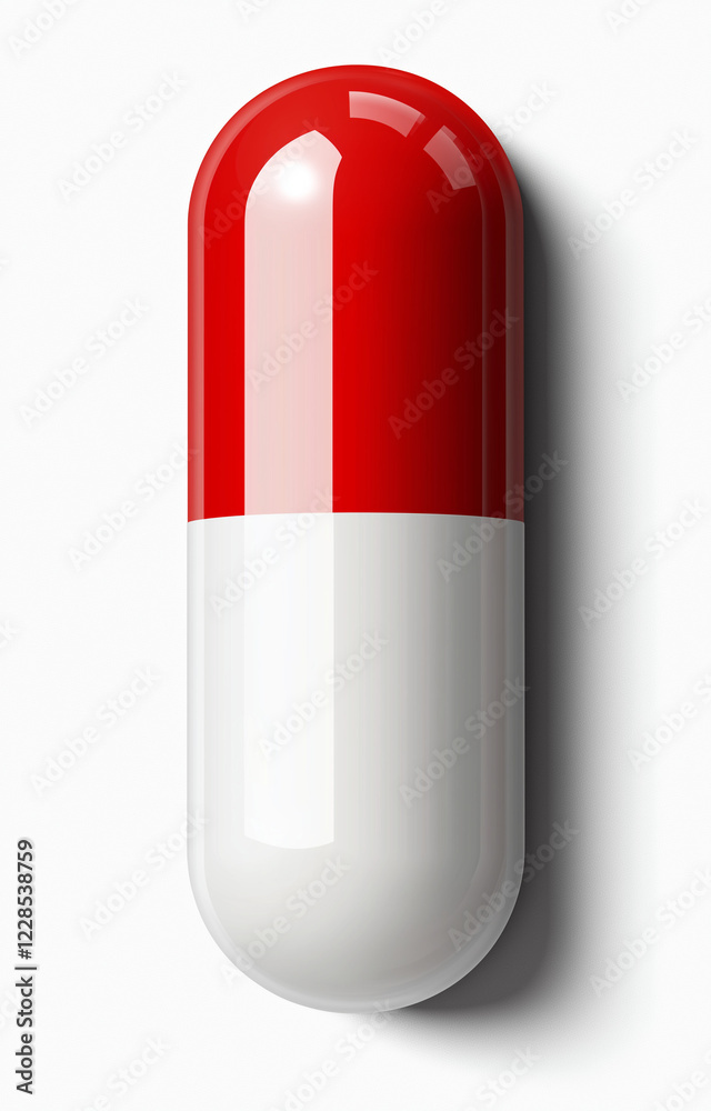 drug or pill red and white realistic 3D isolated on white background drug or pill red and white realistic 3D isolated on white background