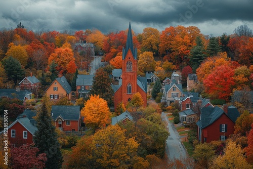 Panoramic View of Nowy Targ Featuring St. Catherine's Church with Tatra Mountains in the Background photo