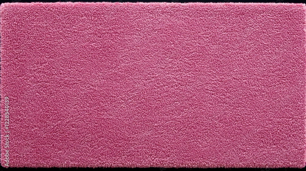 Fototapeta premium Closeup of a soft pink rug on black background, study in texture and minimalist interior design