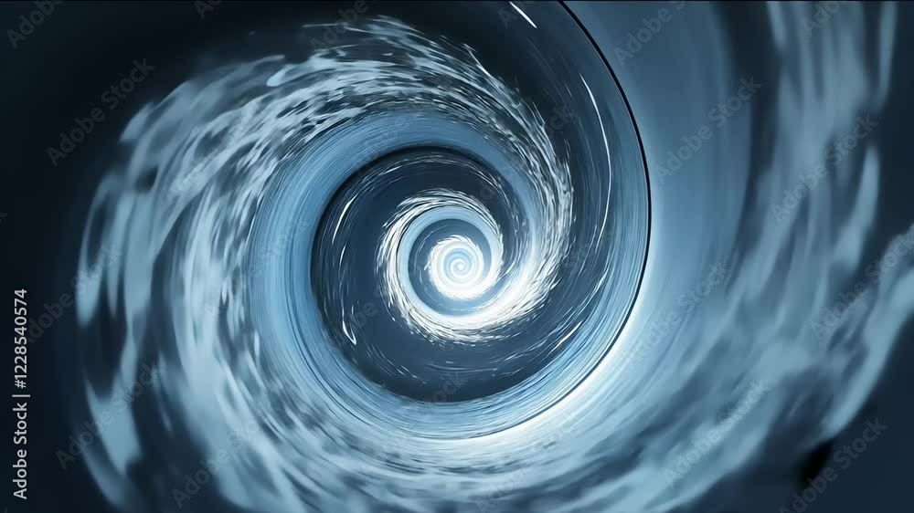 Spiraling water vortex accelerates creating dynamic swirling motion