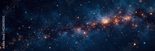 Wallpaper Mural Sparkling gold stars scattered across a dark sky, stars, starry Torontodigital.ca