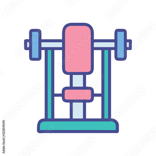 Leg press gym fitness strength training machine icon