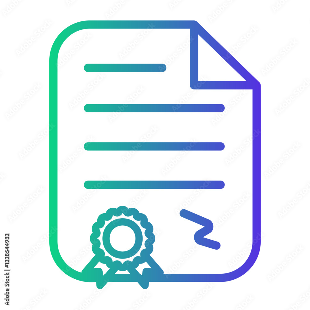 certificate Line Gradient Icon certificate Line Gradient Icon
