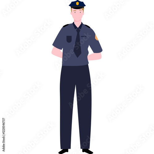 flat illustration character policeman
