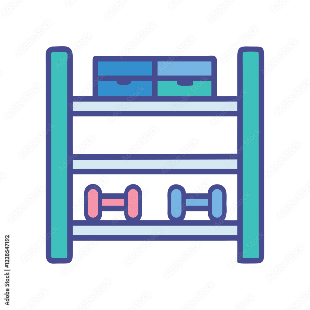 Dumbbell rack gym strength training equipment icon Dumbbell rack gym strength training equipment icon