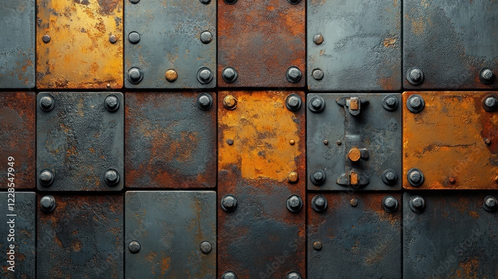 Fototapeta premium Rustic Metal Wall Texture: Industrial Design Background