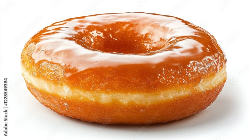 Glazed donut on white background for food, menu, or advertising Glazed donut on white background for food, menu, or advertising