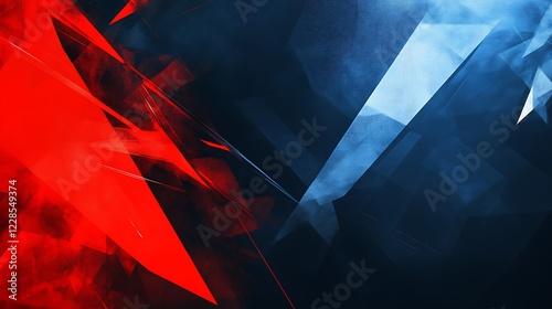 Abstract Red and Blue Geometric Art Design