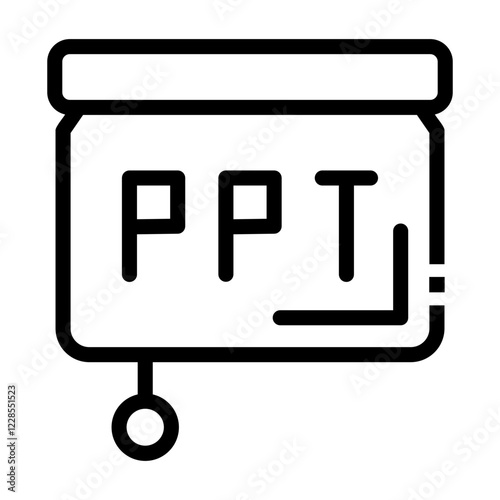 Microsoft PowerPoint file Line Icon
