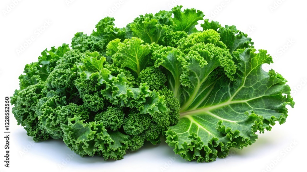 Kale Leaf Photography: Isolated White Background Stock Images - High-Resolution Food Photos