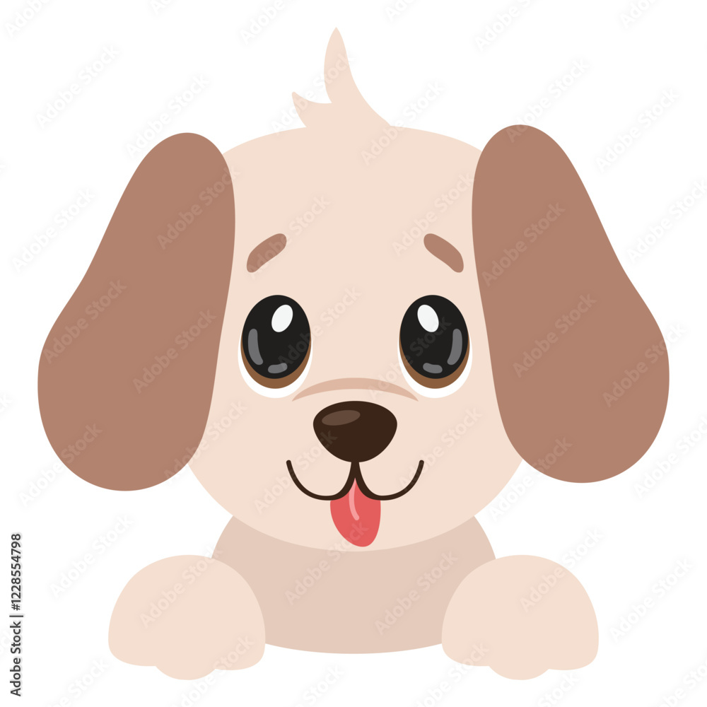 Cute peeking puppy dog vector cartoon illustration Cute peeking puppy dog vector cartoon illustration