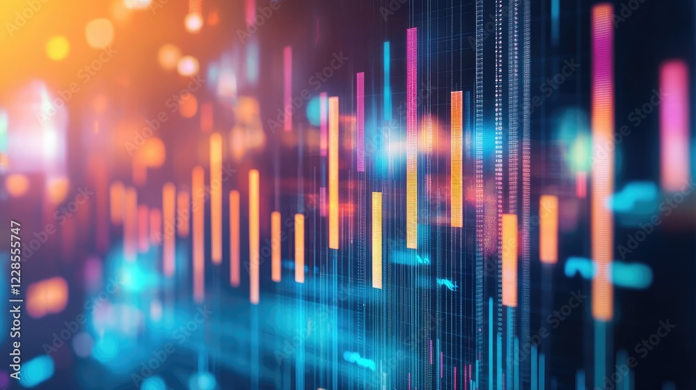 Colorful Data Visualization Abstract Background with Bright Lines Colorful Data Visualization Abstract Background with Bright Lines