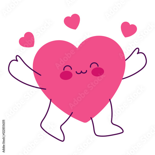 Heart with Floating Hearts Illustration