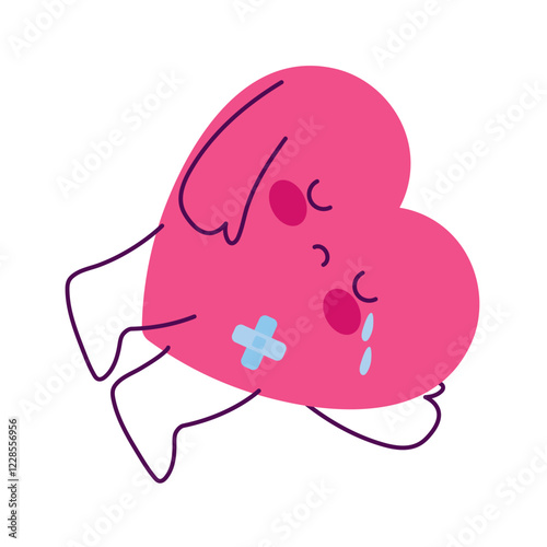 Crying Heart with Sad Expression Illustration