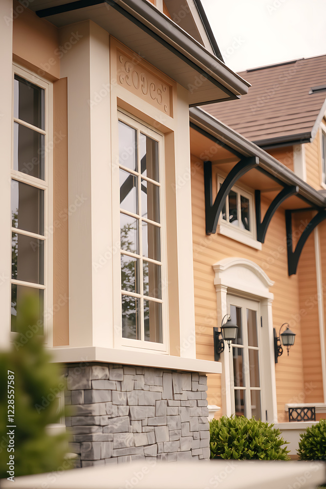 Elegant Home Exterior: Modern Architectural Design with Classic Elements. Stunning Facade, Stonework, and Landscaping. Perfect Curb Appeal! Elegant Home Exterior: Modern Architectural Design with Classic Elements. Stunning Facade, Stonework, and Landscaping. Perfect Curb Appeal!