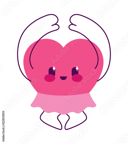 cute Heart dancing Illustration