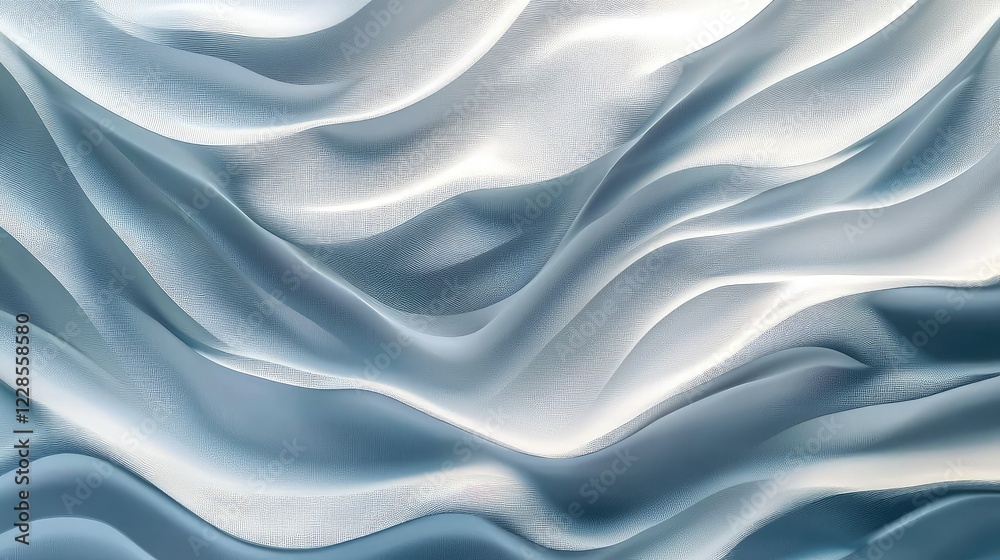 Obraz premium Soft Flowing Waves of Light Blue Fabric Texture Background Design