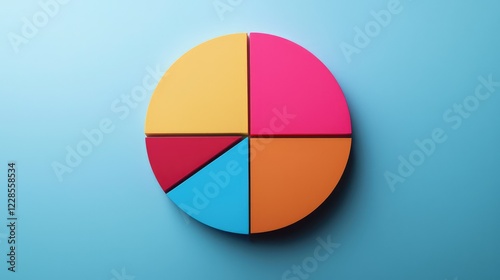 Free Download Colorful Pie Chart Representation on Blue Background for Analysis - GFXLoad