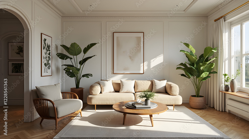Fototapeta premium Classic Beige and Cream Living Room 