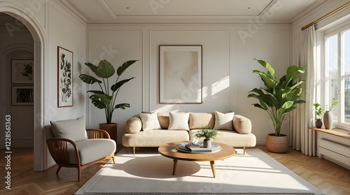 Classic Beige and Cream Living Room
