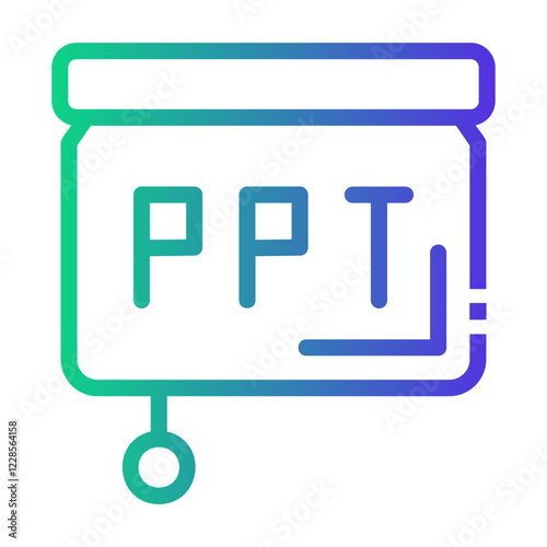 Microsoft PowerPoint file Line Gradient Icon