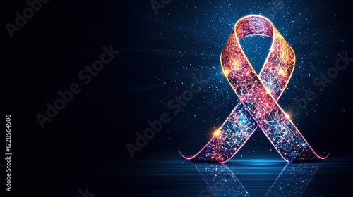 Wallpaper Mural Abstract Glowing Awareness Ribbon Digital Art Design Perfect for Cancer Support Campaigns Torontodigital.ca