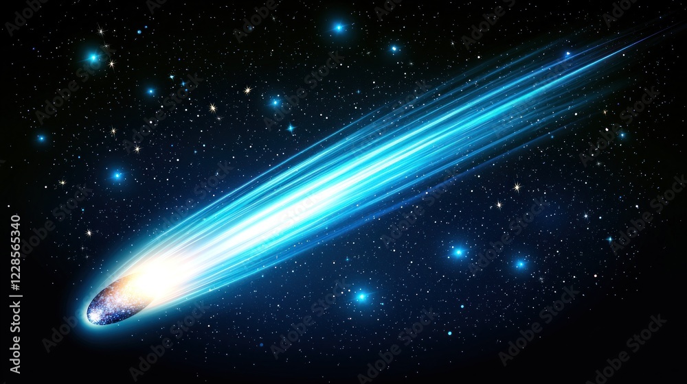 Obraz premium Brilliant Comet in the Night Sky