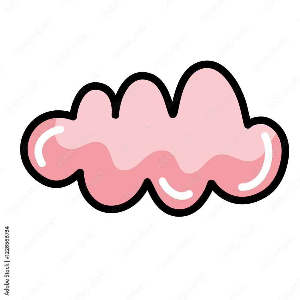 Pink cloud hand drawn vector Pink cloud hand drawn vector