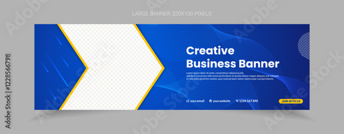 banner template design for business promotion corporate and company website with big size dimension