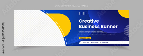 banner template design for business promotion corporate and company website with big size dimension