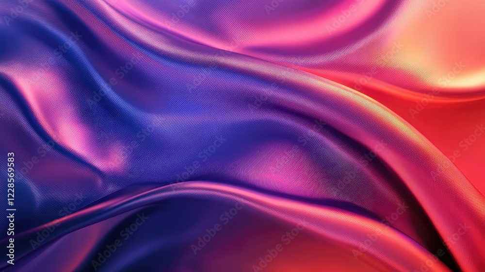 Obraz premium Abstract Colorful Silk Fabric Texture with Smooth Flowing Waves