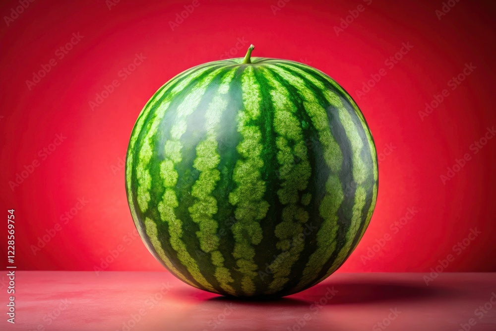 Juicy Watermelon Summer Fruit Minimalist Photography, Red Background, High Depth of Field Juicy Watermelon Summer Fruit Minimalist Photography, Red Background, High Depth of Field