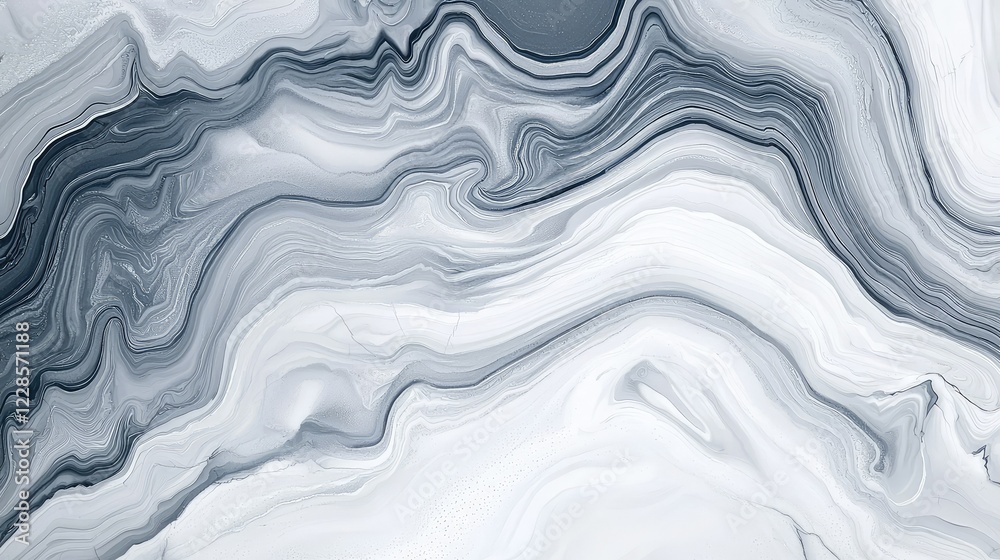Fototapeta premium Abstract Gray and White Marble Design with Flowing Patterns