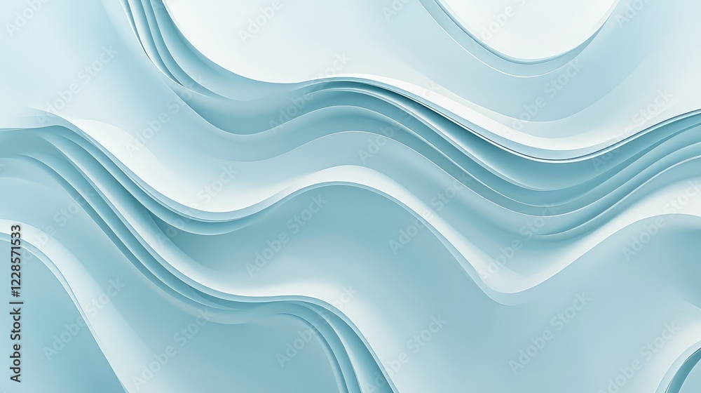 Obraz premium Abstract Soft Blue Waves in Flowing Motion for Background Design
