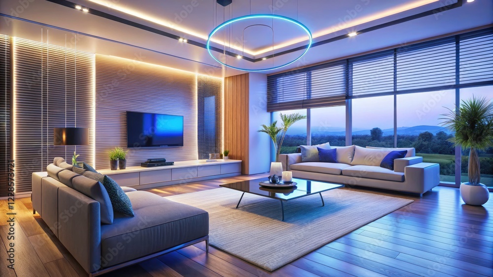 Minimalist Smart Home Interior Design: Futuristic Tech & Modern Living Room Minimalist Smart Home Interior Design: Futuristic Tech & Modern Living Room