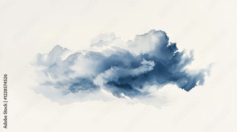 Fototapeta premium Soft Blue and White Abstract Cloud Formation on Light Background