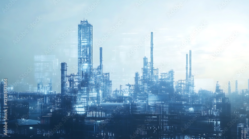 Futuristic Industrial Metropolis: A Digital Dawn Futuristic Industrial Metropolis: A Digital Dawn