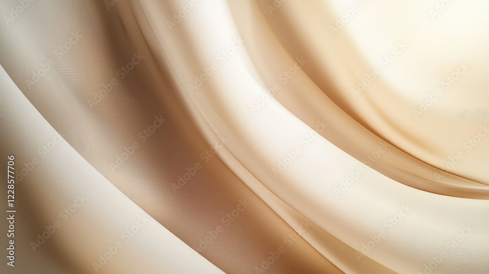 Fototapeta premium Soft Flowing Fabric Background in Warm Neutral Tones for Design