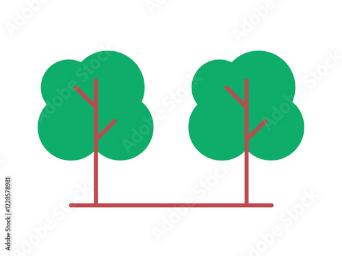 Trees icon. Farming and gardening icon. Flat outline icon concept.