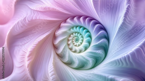 Pastel Spiral Abstract Art Showing a Swirling Flower Design