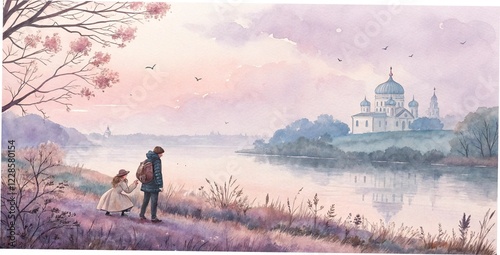 Dreamy Pastel, Watercolor Background, Soft Blended, Pink Blue Lavender, Fluid Brush Strokes, Airy Texture, Elegant Design, Pastel Aesthetic, Delicate Watercolor, Artistic Texture, Gentle Hues, Subtle 